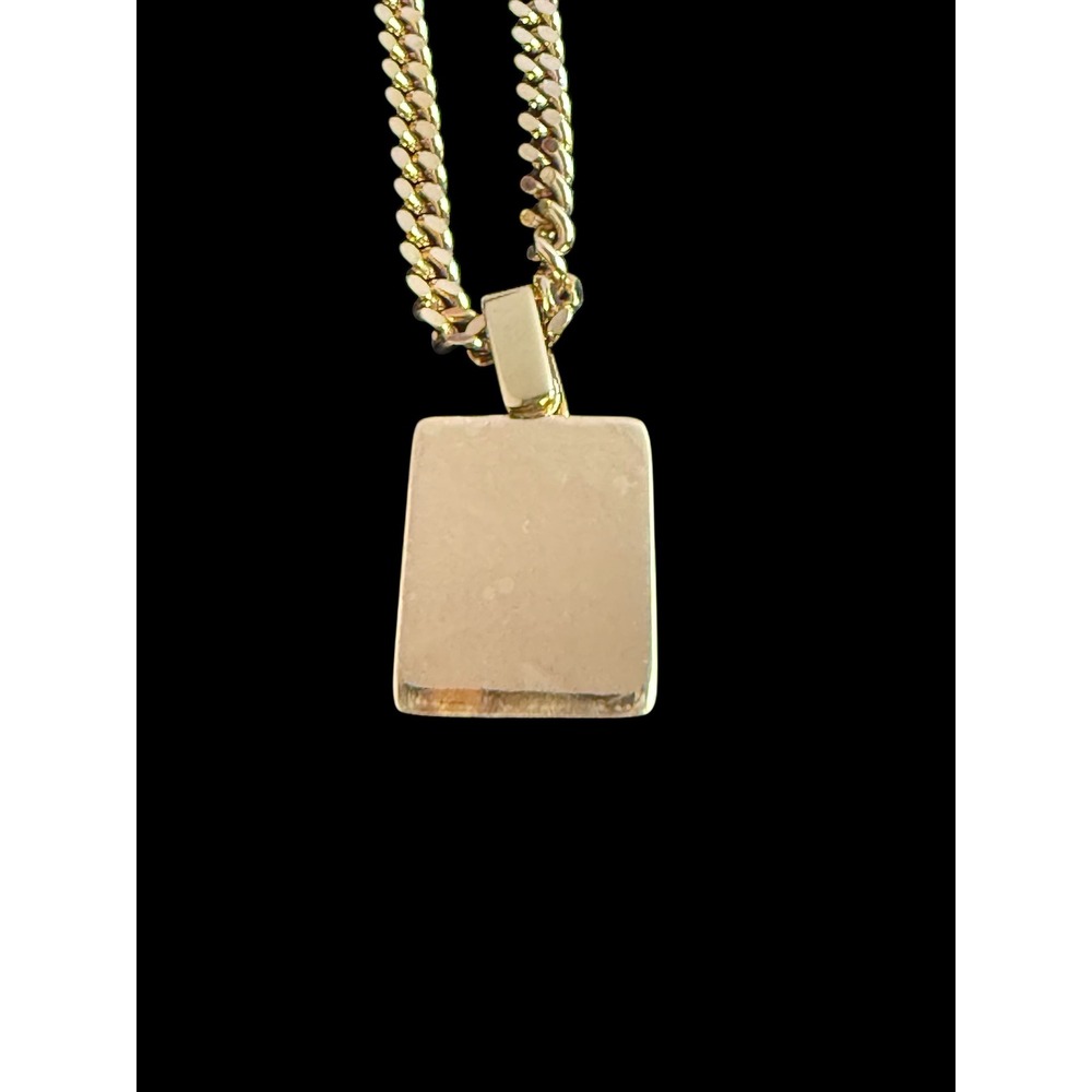 Vintage Christian Dior Pendant Necklace Women OS Gold Black Logo Curb Chain - Picture 3 of 7